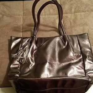Silver tote bag